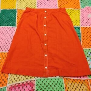 Donnkenny Vintage Red Retro Skirt Pockets Size 14 Cotton